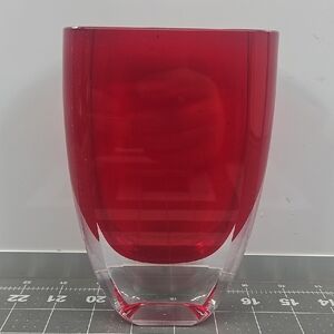 BLOCK Blown Elegant Red Glass Vase